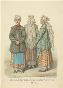 Clothing woman from Kyiv Province - Fyodor Solntsev