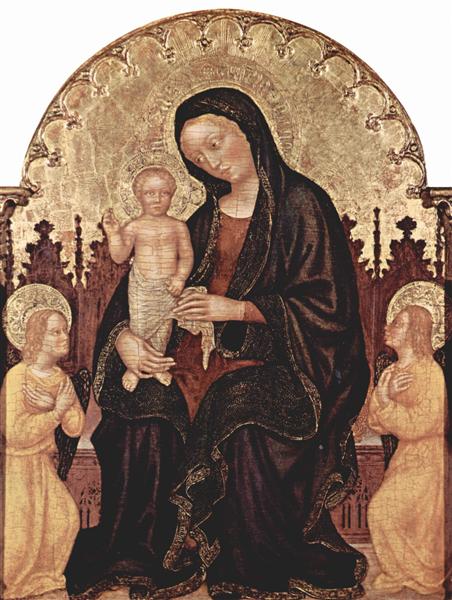 Madonna With Two Angels, 1408 - 1410 - Джентиле да Фабриано
