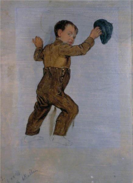 Boy Retreating from the Wasps, 1827 - Джордж Харві