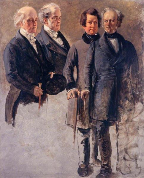 The Marquess of Breadalbane with Lord Cockburn, the Marquess of Dalhousie and Lord Rutherfurd, 1850 - George Harvey