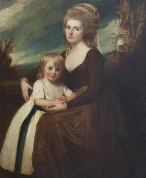 Frances Bankes (1756–1847), Lady Brownlow, with Her Son, The Honourable John Cust (1779–1853), Later 1st Earl Brownlow, GCH, FRS, MP, 1783 - George Romney