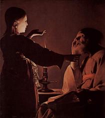 Appearance of Angel to St. Joseph, also called The Song of St. Joseph - Жорж де Латур