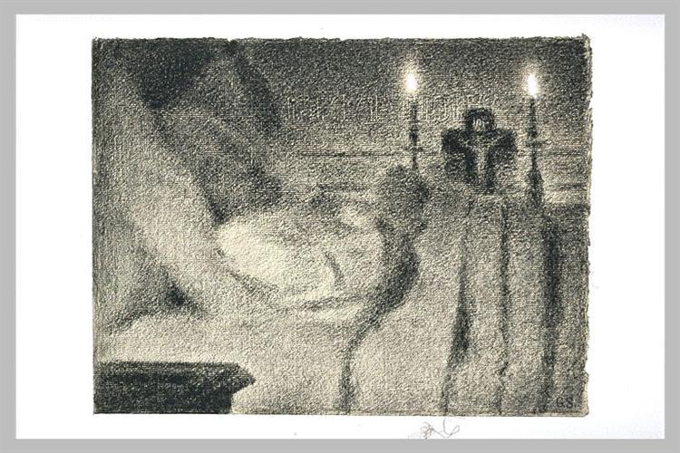 Anaïs Faivre Haumonté on her deathbed, 1887 - Georges Pierre Seurat