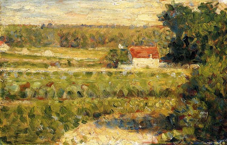 House with Red Roof, 1882 - 1883 - Georges Seurat