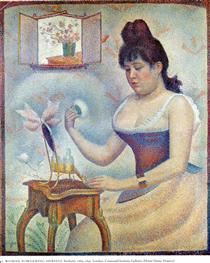 Young Woman Powdering Herself - Жорж Сера