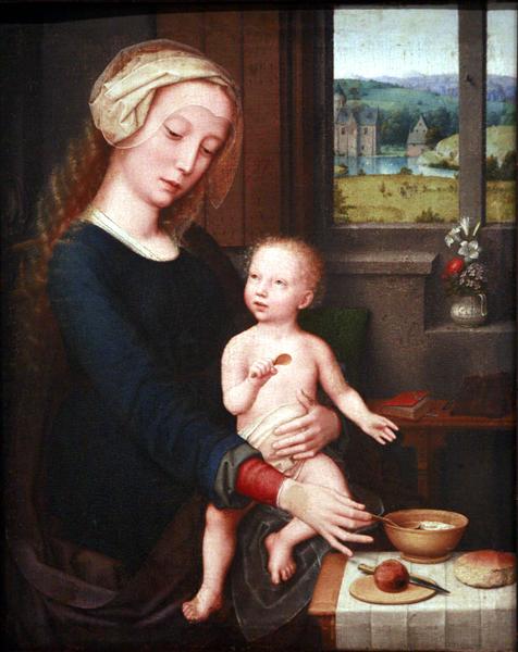 Мадонна та молочний суп, c.1510 - c.1520 - Герард Давид