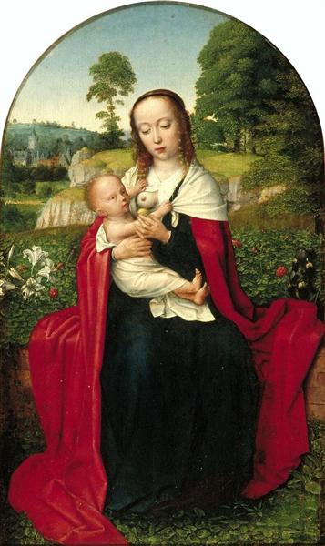 Богородиця з немовлям у пейзажі, c.1520 - Герард Давид