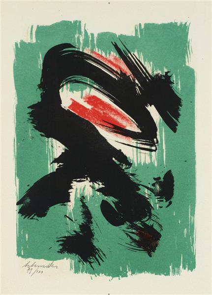 Untitled from 'Poèmes d'Eugenio Montale', Milan, 1964 - Gerard Schneider