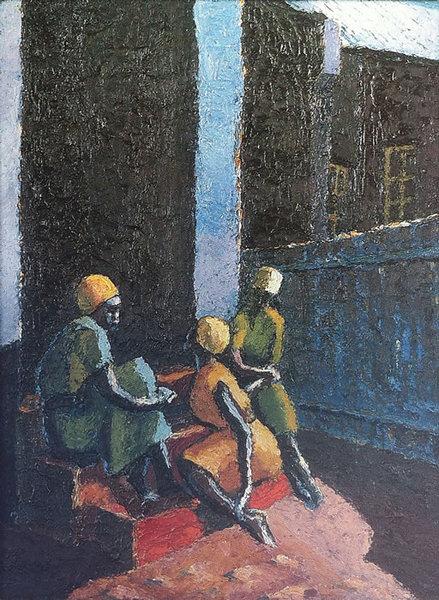 THREE WOMEN ON STEPS, 1941 - Gerard Sekoto