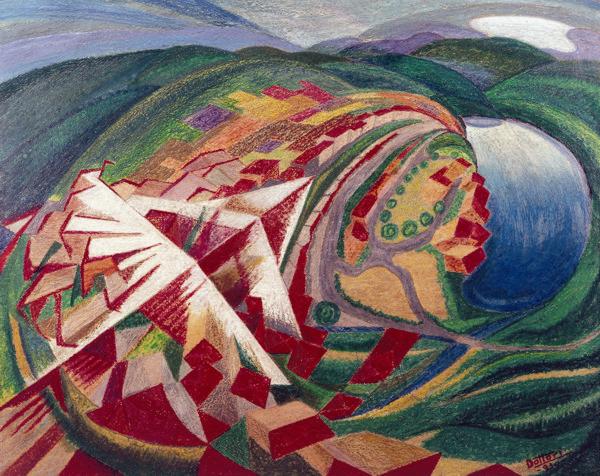 Volo su paese (o Studio per A 300 Km sulla città), 1930 - Джерардо Доттори