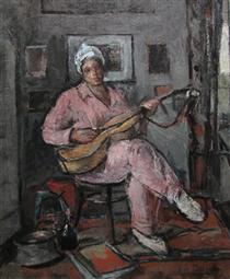 Woman With Guitar - Gheorghe Petrascu
