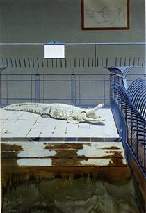 Crocodile et grilles - Gilles Aillaud