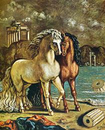 Antique Horses on the Aegean Shore - Giorgio de Chirico