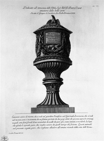Ancient marble urn in the garden of the Quirinal - Giovanni Battista Piranesi
