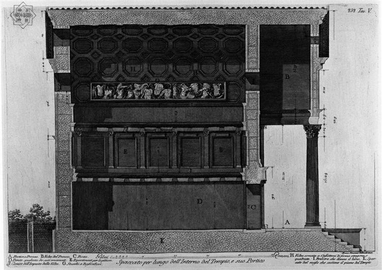 Cutaway of the Interior for long these days, and his Porch - Джованні Баттіста Піранезі