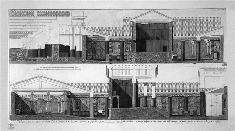 Floor plan of the great Temple of Isis, its atrium, its triclinium and other adjacent buildings - Giovanni Battista Piranesi