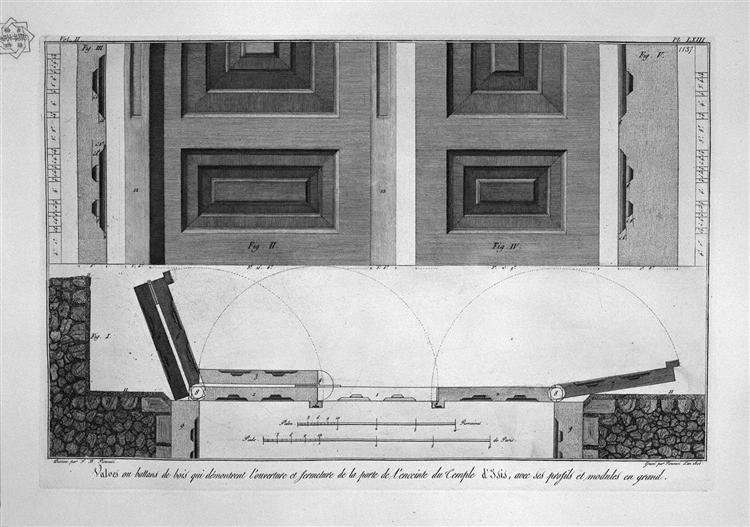 Geometrical proofs on the door - Giovanni Battista Piranesi