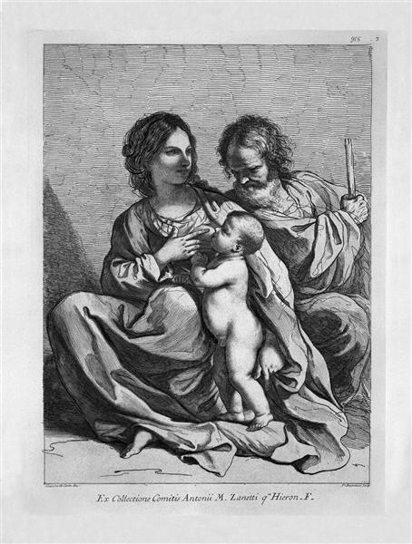 Holy Family: the Virgin seated on the ground feeding the Holy Child standing - Джованні Баттіста Піранезі