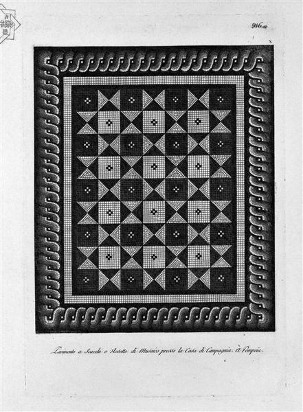 Meander to the floor in mosaic found in the country house - Джованні Баттіста Піранезі