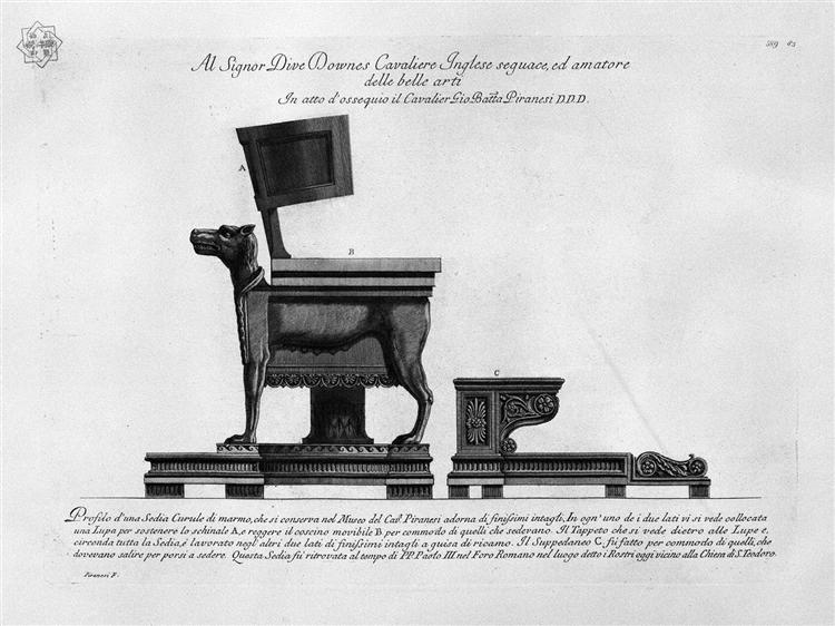 Profile of wheelchair - Giovanni Battista Piranesi