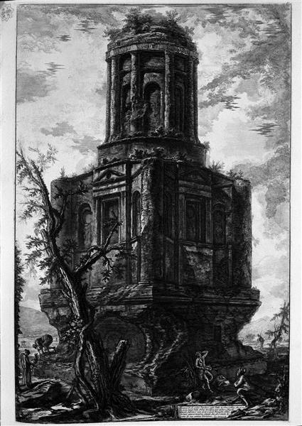 Remains of an ancient tomb, now called the distaff, which is seen not far from Port of Capua to go to Naples - Giovanni Battista Piranesi