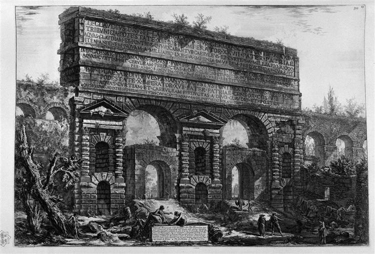 Remains of aqueducts Neroniani - Джованні Баттіста Піранезі
