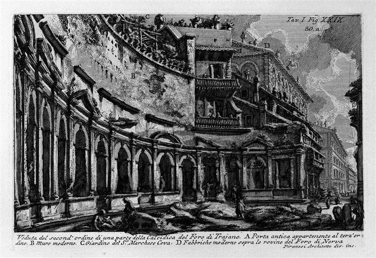 The Roman antiquities, t. 1, Plate XXIX. Trajan`s Market., 1756 - Giovanni Battista Piranesi