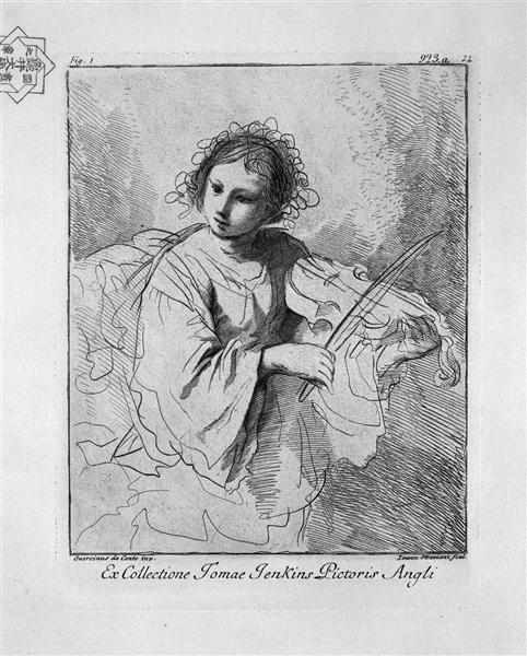 Young woman playing the violin - Джованні Баттіста Піранезі