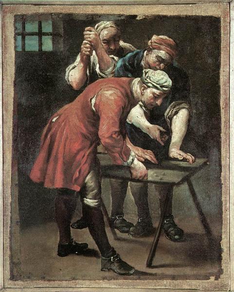 Dice Players, c.1740 - c.1747 - Джузеппе Марія Креспі