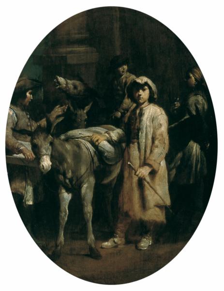 Peasants with Donkeys, 1709 - Джузеппе Марія Креспі