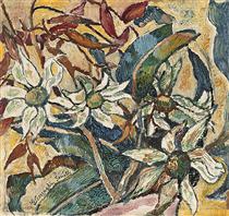 Flannel flowers and gum leaves - Grace Cossington Smith