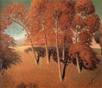 Autumn Oaks - Grant Wood
