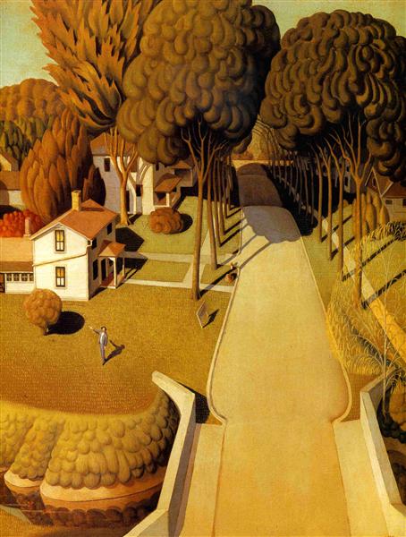 The Birthplace of Herbert Hoover, West Branch, Iowa, 1931 - Grant Wood