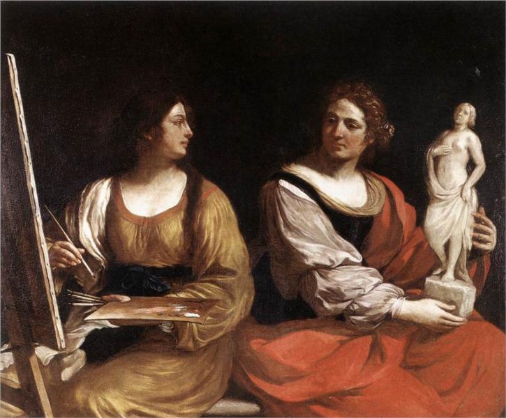 Allegory of Painting and Sculpture, 1637 - Giovanni Francesco Barbieri