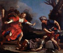 Erminia Finding the Wounded Tancred - Guercino