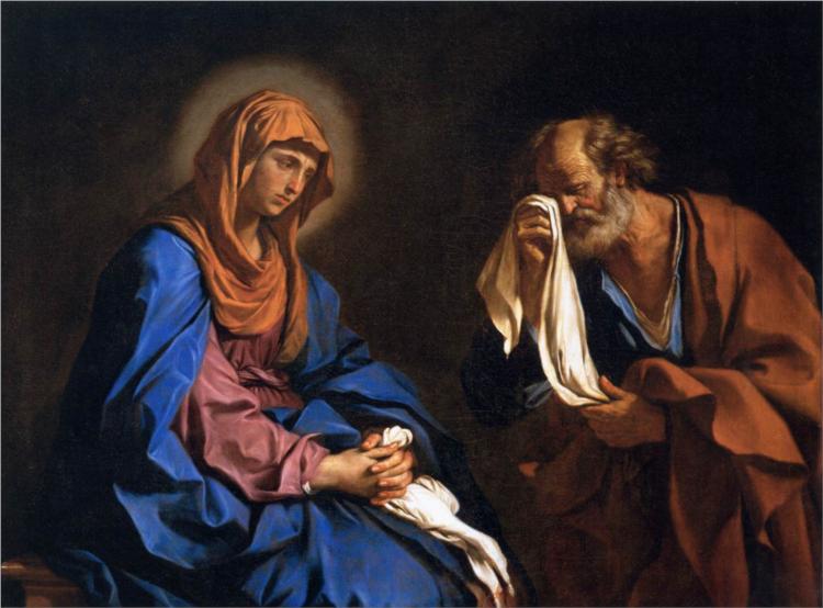 St Peter Weeping before the Virgin, 1647 - Guercino
