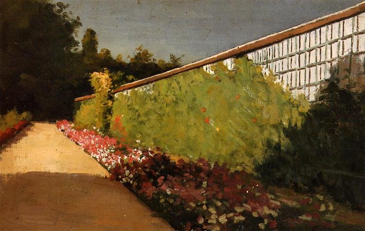 The Wall of the Kitchen Garden, Yerres, 1877 - Гюстав Кайботт