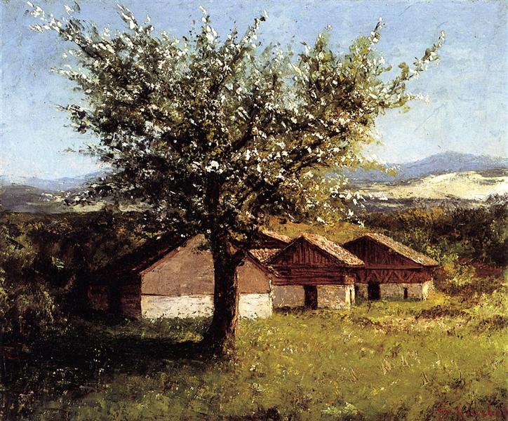 Swiss Landscape with Flowering Apple Tree, c.1876 - Gustave Courbet