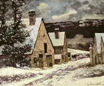 Dorfausgang im Winter - Gustave Courbet