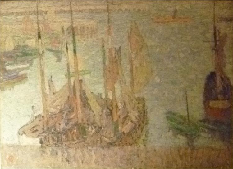 The port of Ostend, 1912 - Gustave de Smet