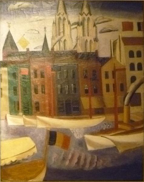 The port of Ostend, 1925 - Gustave de Smet