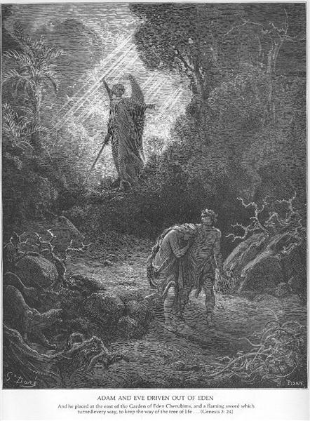 Адам и Ева изгнаны из Эдема, 1866 - Гюстав Доре