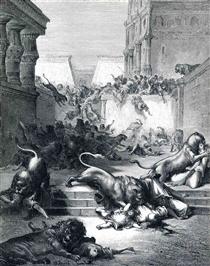 Foreign Nations Are Slain by Lions in Samaria - Gustave Doré