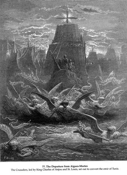 St. Louis leaving Aigues-Mortes, 1877 - Gustave Dore