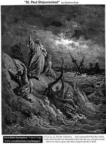 St. Paul Shipwrecked - Gustave Doré