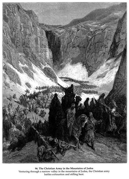 Христианская армия в горах Иудеи - Гюстав Доре