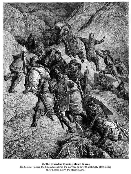 Крестоносцы преодолевают гору Таурус - Гюстав Доре