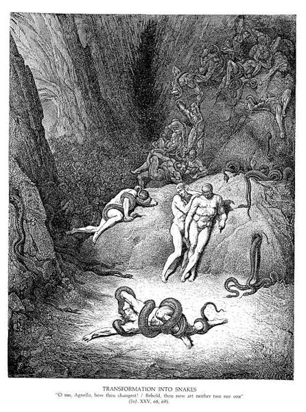 Transformando-se em Cobras - Gustave Doré