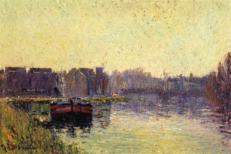 Barges on the Oise, 1908 - Гюстав Луазо