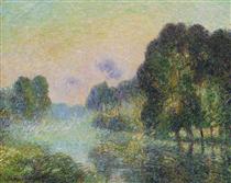 By the Eure River   Fog Effect - Gustave Loiseau